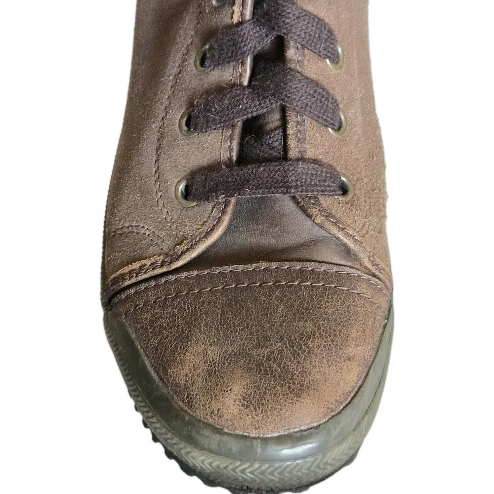 Palladium Women's Tall Boots Vintage Brown EU 39/US 8 Laced Faded Leather Look - Picture 9 of 16